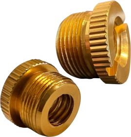 5 Core Mic Stand Adapter Pair 5/8 Male to 3/8 Female Screw Thread Conversion Connector for Microphone Stands Boom Arms Camera Tripod - MS ADP M GLD 2P
