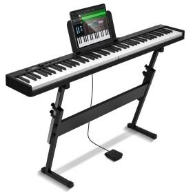 VEVOR 88 Key Folding Keyboard Piano Portable Foldable Bluetooth MIDI with Stand