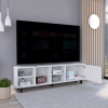 Conquest Tv Stand for TV¬¥s up 70", Four Open Shelves, Five Legs, White