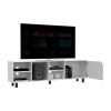 Conquest Tv Stand for TV¬¥s up 70", Four Open Shelves, Five Legs, White
