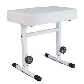 5 CORE Keyboard Bench Piano Stool T Style White Thick Padded Cushion Seat | Height Adjustable 17 to 22 inch | Keyboard Chair (PU Leather) KBB H-ADJ WH