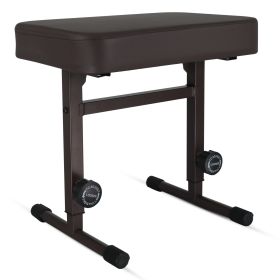 5 CORE Keyboard Bench Piano Stool T Style Brown Thick Padded Cushion Seat | Height Adjustable 17 to 22 inch | Keyboard Chair (PU Leather) KBB H-ADJ BR