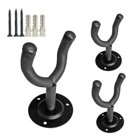 5 CORE Guitar Wall Mount Hanger Hook With Soft Padding for Acoustic Classical Electric Bass Guitars - GH ST 3PCS
