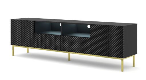 Ravenna C Diamond RTV 2D2S 79 in / 200 cm Black / Black HG / legs Gold