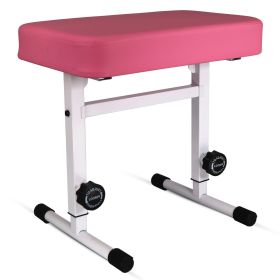 5 CORE Keyboard Bench Piano Stool T Style Pink Thick Padded Cushion Seat | Height Adjustable 17 to 22 inch | Keyboard Chair (PU Leather) KBB H-ADJ PNK
