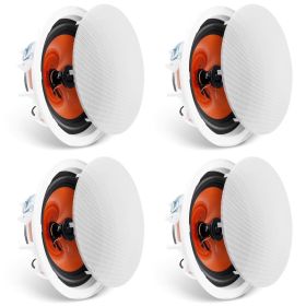 VEVOR 4 PCs 8 Inch in Ceiling Speakers, 100-Watts, Flush Mount Ceiling & in-Wall Speakers System with 8ΩImpedance 89dB Sensitivity
