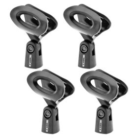 5 Core Mic Clips for Stands 4Pcs Microphone Clip Holder Universal Adjustable with 5/8" Male to 3/8" Female Screw Adapter Suitable for Handheld Microph