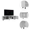 Conquest Tv Stand for TV¬¥s up 70", Four Open Shelves, Five Legs, White