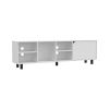 Conquest Tv Stand for TV¬¥s up 70", Four Open Shelves, Five Legs, White