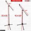 5 Core Tripod Mic Stand Floor Adjustable 18 to 72 Inches Heavy Duty Boom Arm Holder Microphone Stands Pedestal Para Microfono for Singing - MS 080