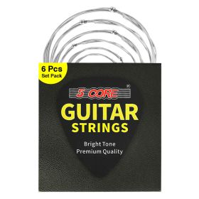 5 Core Guitar Strings Steel Acoustic 6 Strings for guitar & bass accessories Light Gauge 0.010-0.048 Plain Steel with Shield Package Corrosion Free Su