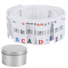 Piano Keyboard Stickers Removable Piano Key Labels PVC Piano Notes Guide without Glue for Beginners Kids (Type: 61Key)