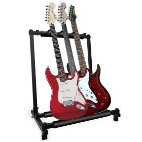 5 Core Guitar Rack 3 Slot Multi Guitar Stand Triple Display Floor Stand Safe Storage Foldable Portable for Electric Acoustic Flying V Guitars - GRack (style: GRack 3N1)