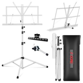 5 Core Music Stand 2 in 1 Dual Use Sheet Music Professional Portable Adjustable 27.6-67 Inch Folding Music Note Holder Tripod Stands - MUS FLD 4S (SKU: MUS FLD 4S WH)