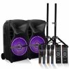 5 CORE 15 Inch TWS PAIR Bluetooth Party Speakers 800 Watt Portable Karaoke PA System Rechargeable Loud Speaker + Tripod Stand 2x Wireless Mics LED Lig