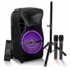 5 CORE 15 Inch TWS PAIR Bluetooth Party Speakers 800 Watt Portable Karaoke PA System Rechargeable Loud Speaker + Tripod Stand 2x Wireless Mics LED Lig