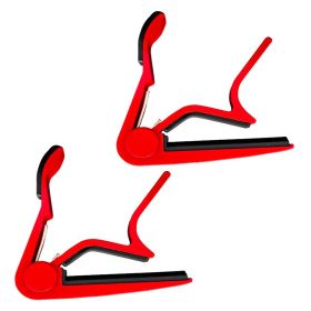 5 CORE Capo Acoustic Electric Guitar 6 String Kapo Quick And Easy Adjustment Classic Clip For Banjo Mandolin Or Ukulele Capotraste Para Guitarra - CAP (PRODUCT: Guitar Capo Red 2Pcs)