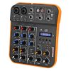 5 Core Audio Interface Mixer 4 Channel PC XLR Bluetooth USB DJ Music Podcast Karaoke Sound Board - MX 4CH