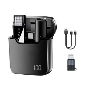 Wireless Clip On Microphone with Charging Case Omnidirectional Mic Noise Reduction Plug and Play (Type: Charging Case with 1 Wireless Microphone)