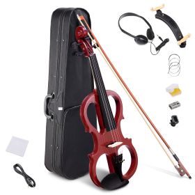 4/4 Violin Electric Violin(right hand)Red (Color: as picture)