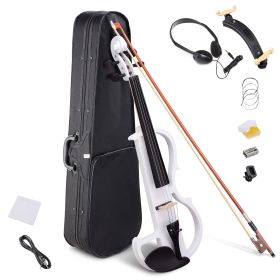 4/4 Violin Electric Violin(right hand)white (Warehouse: US)