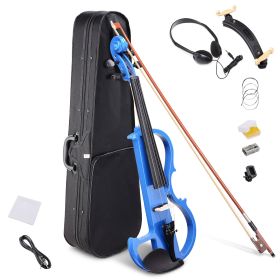 4/4 Violin Electric Violin(right hand)Blue (Warehouse: US)