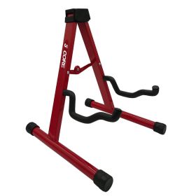 5 CORE Double Guitar Stand Floor Adjustable Heavy Duty A Frame Universal Folding Acoustic Electric Bass Mandolin Banjo Violin Holder Stands For On Sta (SKU: GSS RED)