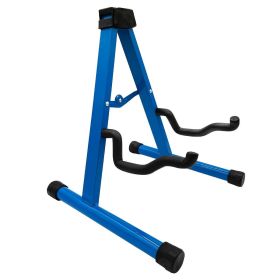 5 CORE Double Guitar Stand Floor Adjustable Heavy Duty A Frame Universal Folding Acoustic Electric Bass Mandolin Banjo Violin Holder Stands For On Sta (SKU: GSS BLU)