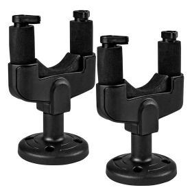 5 CORE Guitar Wall Mount Hanger Hook with Metal Base Soft Padding Adjustable Rotatable Holder for Acoustic Classical Electric Bass Guitars - GH ABS (black: GH ABS 2pcs)