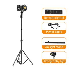 100W Photography LED Video Light Daylight-Balanced Sun Lamp for Softbox Lighting Portrait Flash Studio Accessories Youtube Live (Color: with 2m tripod)