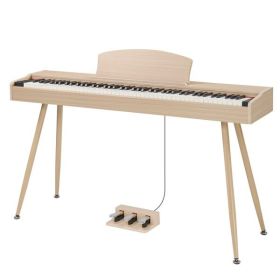 GDP-203 88 Key Standard Full Weighted Keyboards Digital Piano with Metal Stand, Power Adapter, Triple Pedals, Headphone (Color: as picture)