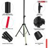 5 Core Speaker Stand Tripod Floor with RGB LED Lights Heavy Duty Adjustable Up to 72 Inch DJ Studio Monitor Stands Pole Mount - SS HD LGT