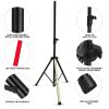 5 Core Speaker Stand Tripod Floor with RGB LED Lights Heavy Duty Adjustable Up to 72 Inch DJ Studio Monitor Stands Pole Mount - SS HD LGT
