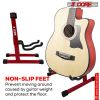 5 CORE Double Guitar Stand Floor Adjustable Heavy Duty A Frame Universal Folding Acoustic Electric Bass Mandolin Banjo Violin Holder Stands For On Sta