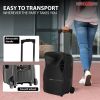5 CORE 15 Inch TWS PAIR Bluetooth Party Speakers 800 Watt Portable Karaoke PA System Rechargeable Loud Speaker + Tripod Stand 2x Wireless Mics LED Lig