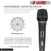 5 CORE Professional Dynamic Vocal Microphone Neodymium Cardioid Unidirectional Handheld Mic for Singing Karaoke Steel Mesh Grille Metal Body With ON O