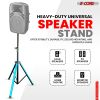 5 Core Speaker Stand Tripod Floor with RGB LED Lights Heavy Duty Adjustable Up to 72 Inch DJ Studio Monitor Stands Pole Mount - SS HD LGT