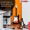 5 CORE Double Guitar Stand Floor Adjustable Heavy Duty A Frame Universal Folding Acoustic Electric Bass Mandolin Banjo Violin Holder Stands For On Sta