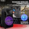 5 CORE 15 Inch TWS PAIR Bluetooth Party Speakers 800 Watt Portable Karaoke PA System Rechargeable Loud Speaker + Tripod Stand 2x Wireless Mics LED Lig