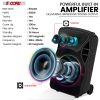 5 CORE 15 Inch TWS PAIR Bluetooth Party Speakers 800 Watt Portable Karaoke PA System Rechargeable Loud Speaker + Tripod Stand 2x Wireless Mics LED Lig