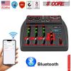 5 Core Audio Interface Mixer 4 Channel PC XLR Bluetooth USB DJ Music Podcast Karaoke Sound Board - MX 4CH