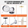 VEVOR Kids Drum Set, 3-Piece, 14 in Beginner Drum Set with Adjustable Throne Cymbal Pedal Two Pairs of Drumsticks