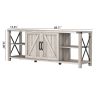 WESOME 68" TV Stand Wood Metal TV Console Industrial Entertainment Center Farmhouse With Storage Cabinets and Shelves, Multiple Color Options
