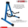 5 CORE Double Guitar Stand Floor Adjustable Heavy Duty A Frame Universal Folding Acoustic Electric Bass Mandolin Banjo Violin Holder Stands For On Sta