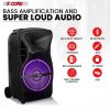 5 CORE 15 Inch TWS PAIR Bluetooth Party Speakers 800 Watt Portable Karaoke PA System Rechargeable Loud Speaker + Tripod Stand 2x Wireless Mics LED Lig