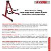 5 CORE Double Guitar Stand Floor Adjustable Heavy Duty A Frame Universal Folding Acoustic Electric Bass Mandolin Banjo Violin Holder Stands For On Sta