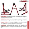 5 CORE Double Guitar Stand Floor Adjustable Heavy Duty A Frame Universal Folding Acoustic Electric Bass Mandolin Banjo Violin Holder Stands For On Sta