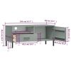 TV Stand with Metal Legs Gray Solid Wood Pine OSLO