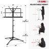 5 Core Music Stand 2 in 1 Dual Use Sheet Music Professional Portable Adjustable 27.6-67 Inch Folding Music Note Holder Tripod Stands - MUS FLD 4S