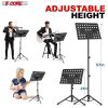 5 Core Music Stand For Sheet Music Height Adjustable Portable Folding Atril Para Partituras w Light Clip for Guitar Players Violinists Cellists Pianis